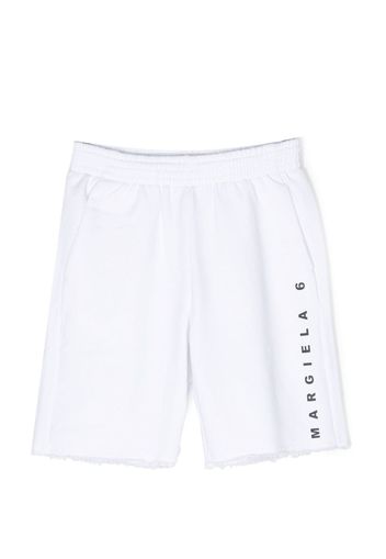 MM6 Maison Margiela Kids logo-print track shorts - Weiß