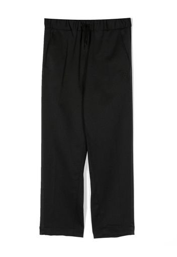 MM6 Maison Margiela Kids logo-embroidered straight-leg trousers - Schwarz