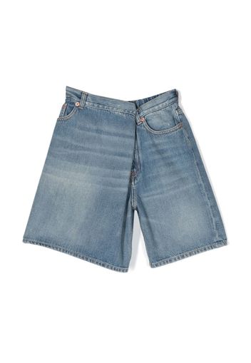 MM6 Maison Margiela Kids logo-patch denim short - M601 DENIM