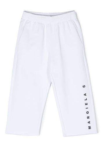 MM6 Maison Margiela Kids logo-print cotton trousers - Weiß