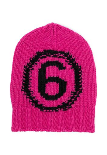 MM6 Maison Margiela Kids Beanie mit Intarsien-Logo - Rosa