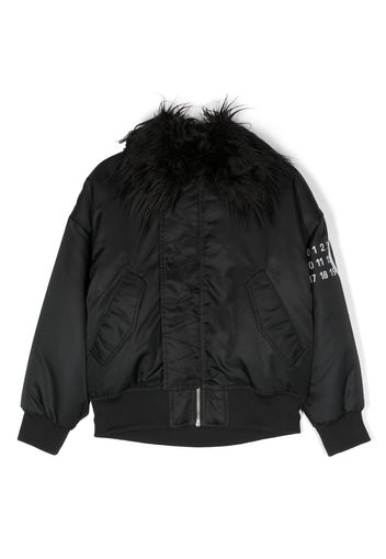 MM6 Maison Margiela Kids Gefütterte Jacke mit Logo-Print - Schwarz