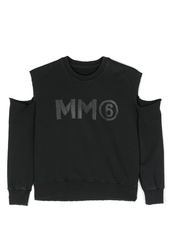 MM6 Maison Margiela Kids Sweatshirt mit Cut-Outs - Schwarz