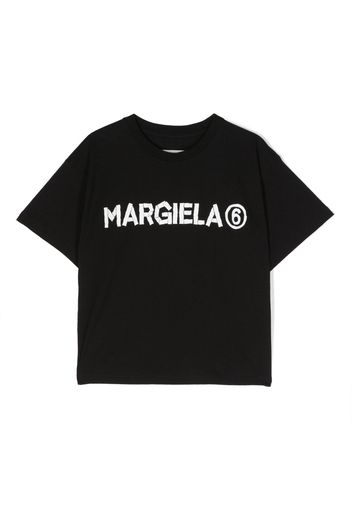 MM6 Maison Margiela Kids logo-print cotton T-shirt - Schwarz