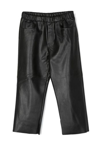 MM6 Maison Margiela Kids embossed-logo straight-leg trousers - Schwarz