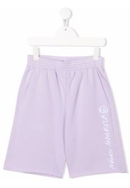 MM6 MAISON MARGIELA KIDS logo-print track shorts - Violett