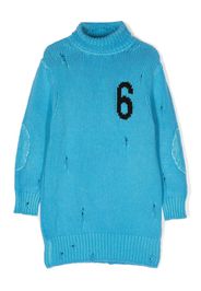 MM6 Maison Margiela Kids intarsia-knit logo dress - Blau