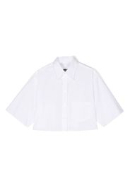 MM6 Maison Margiela Kids logo-print cropped shirt - Weiß