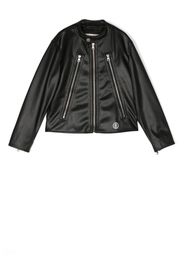 MM6 Maison Margiela Kids Bikerjacke mit Logo-Print - Schwarz