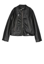 MM6 Maison Margiela Kids faux leather jacket - Schwarz