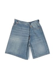 MM6 Maison Margiela Kids logo-patch denim short - M601 DENIM