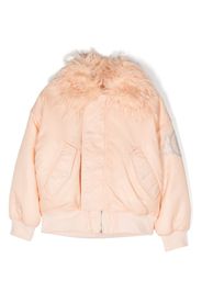 MM6 Maison Margiela Kids Gefütterte Jacke mit Logo-Print - Rosa