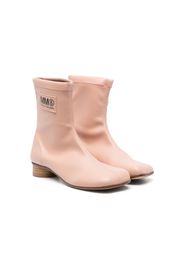 MM6 Maison Margiela Kids Stiefeletten mit Logo-Patch - Rosa