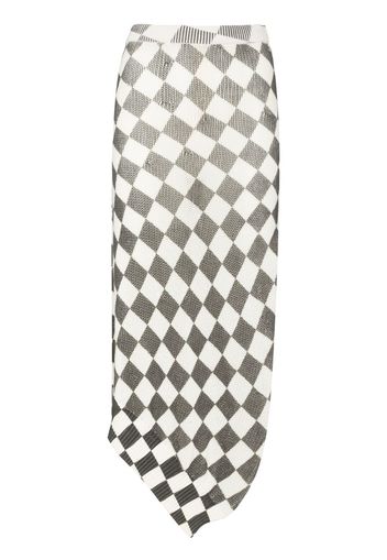 MM6 Maison Margiela checkerboard-pattern asymmetric skirt - Nude