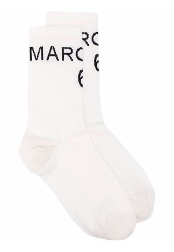 MM6 Maison Margiela Socken mit Logo-Print - Weiß