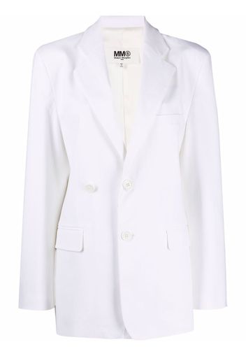 MM6 Maison Margiela fitted-waist single-breasted blazer - Weiß