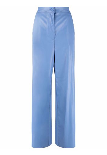 MM6 Maison Margiela faux-leather straight-leg trousers - Blau