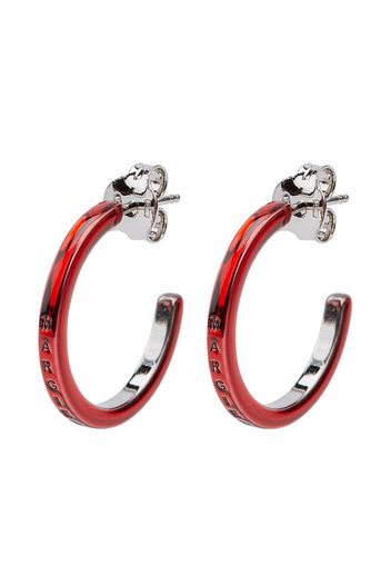 MM6 Maison Margiela logo-engraved hoop earrings - Rot