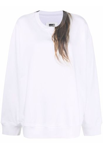 MM6 Maison Margiela Sweatshirt mit Haar-Print - Weiß