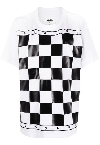 MM6 Maison Margiela checked short-sleeve T-shirt - Weiß