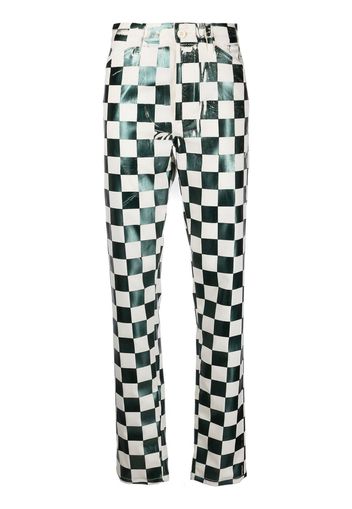 MM6 Maison Margiela checkerboard print trousers - Grün