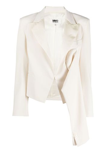 MM6 Maison Margiela draped-sleeves single-breasted blazer - Nude