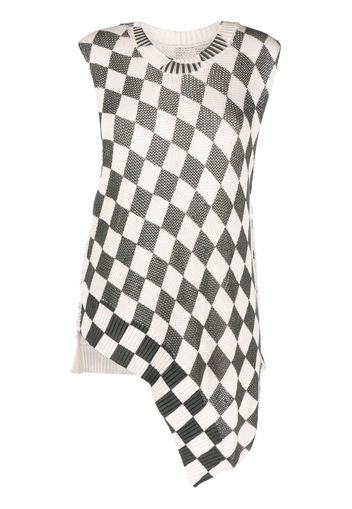 MM6 Maison Margiela checkerboard-print knitted top - Weiß