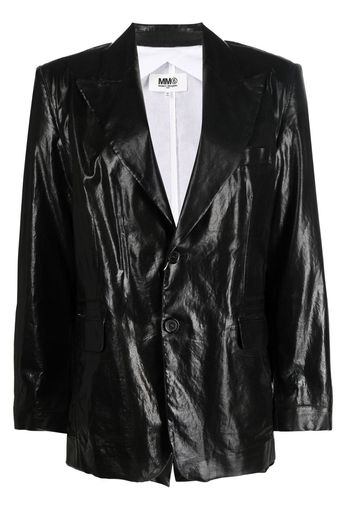 MM6 Maison Margiela high-shine single-breasted blazer - Schwarz