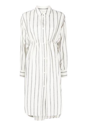 MM6 Maison Margiela striped long-sleeve shirt dress - Weiß