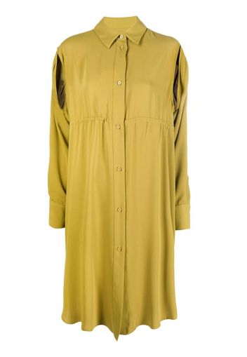 MM6 Maison Margiela slit-sleeved shirt dress - Grün