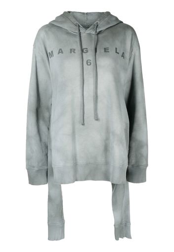 MM6 Maison Margiela logo tie-dye print hoodie - Grün