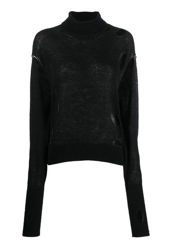 MM6 Maison Margiela high neck jumper - Schwarz