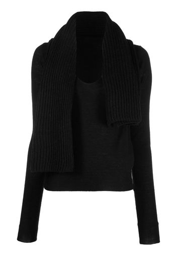 MM6 Maison Margiela scarf-collar detail jumper - Schwarz