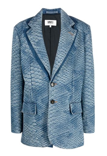 MM6 Maison Margiela snakeskin-print single-breasted blazer - Blau