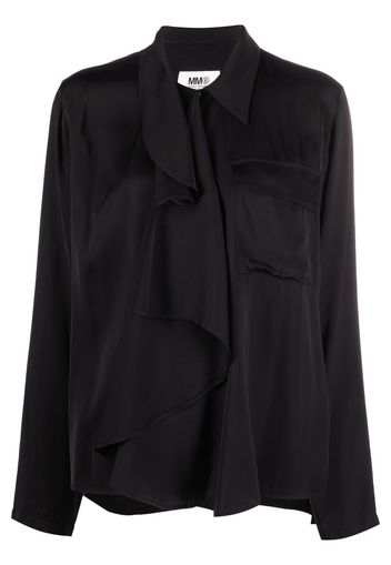 MM6 Maison Margiela ruffled long-sleeve shirt - Schwarz