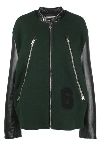 MM6 Maison Margiela zipped varsity jacket - Grün