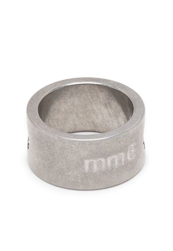 MM6 Maison Margiela engraved band ring - Silber
