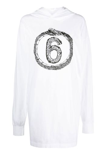 MM6 Maison Margiela logo oversized hoodie - Weiß