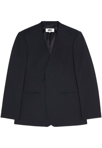 MM6 Maison Margiela raw-cut edge blazer - Schwarz