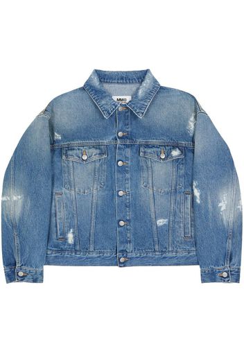 MM6 Maison Margiela Jeansjacke im Distressed-Look - Blau