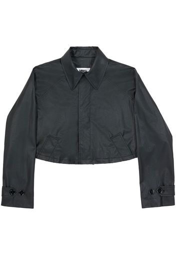 MM6 Maison Margiela faux-leather cropped jacket - Schwarz