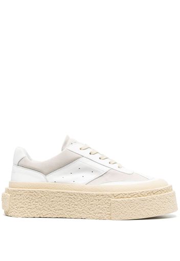 MM6 Maison Margiela perforated-detail leather sneakers - Weiß