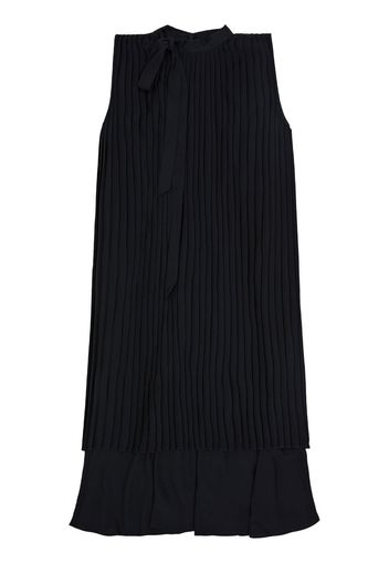 MM6 Maison Margiela layered pleated asymmetric dress - Schwarz