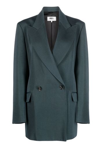 MM6 Maison Margiela double-breasted virgin-wool blazer - Grün