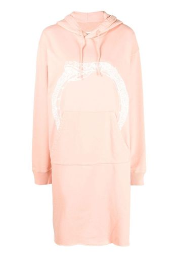 MM6 Maison Margiela graphic-print hooded dress - Rosa