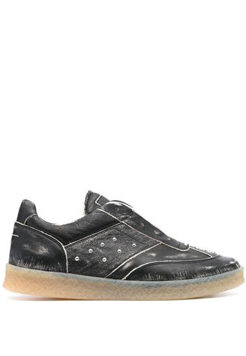 MM6 Maison Margiela logo-patch low-top sneakers - Schwarz