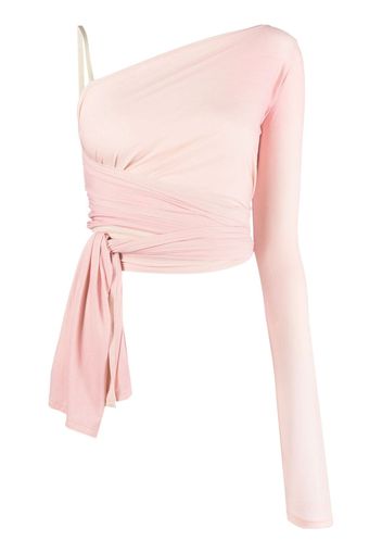 MM6 Maison Margiela asymmetric wraparound cropped top - Rosa