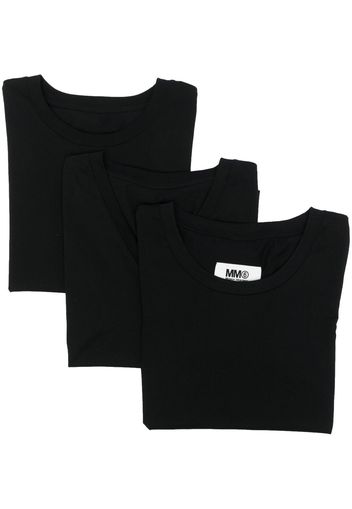 MM6 Maison Margiela T-Shirt mit Kontrastnähten - Schwarz