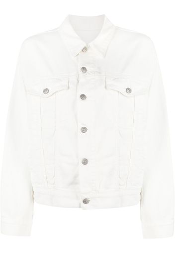 MM6 Maison Margiela cut-out denim jacket - Weiß