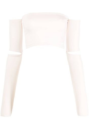 MM6 Maison Margiela off-shoulder cropped top - Nude